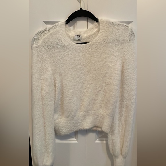Aritzia Sweaters - Sunday Best White Fluffy Sweater in size S